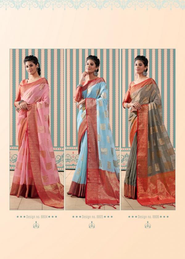 Rajyog Aaravi Silk Ocassional Linen Saree Collection